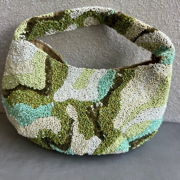 Viral Beaded Bag Green & Blue Handbag, NWT - Picture 5 of 5